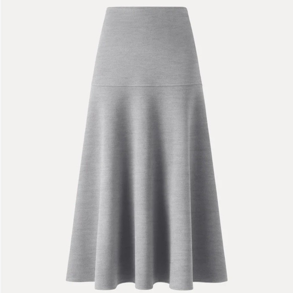 OGL FuzzLuxe Flared Maxi Skirt M Heather Grey NWT